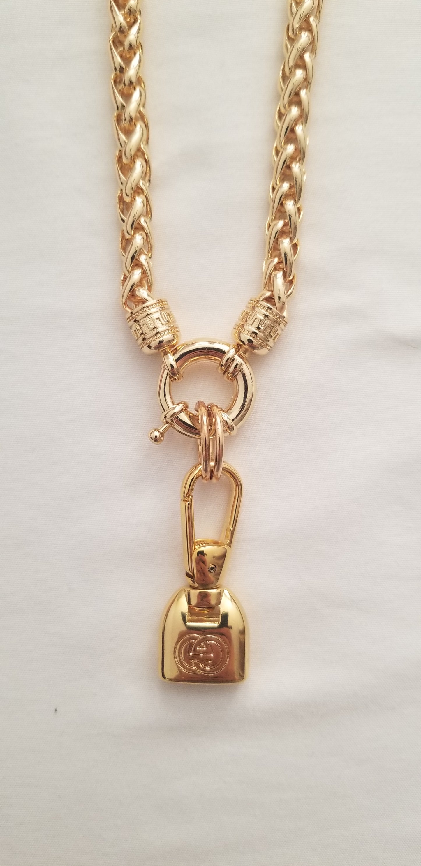 Gucci Repurposed Zipper Pendant Choker Necklace