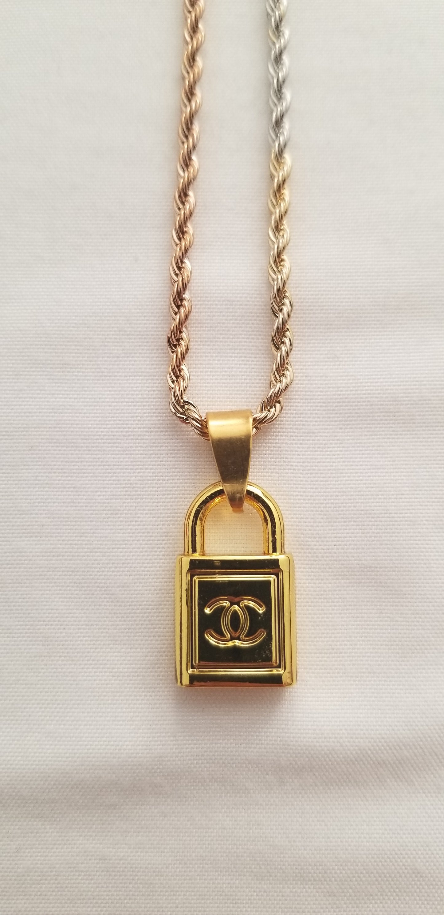 Chanel Small Lock Necklace Repurposed