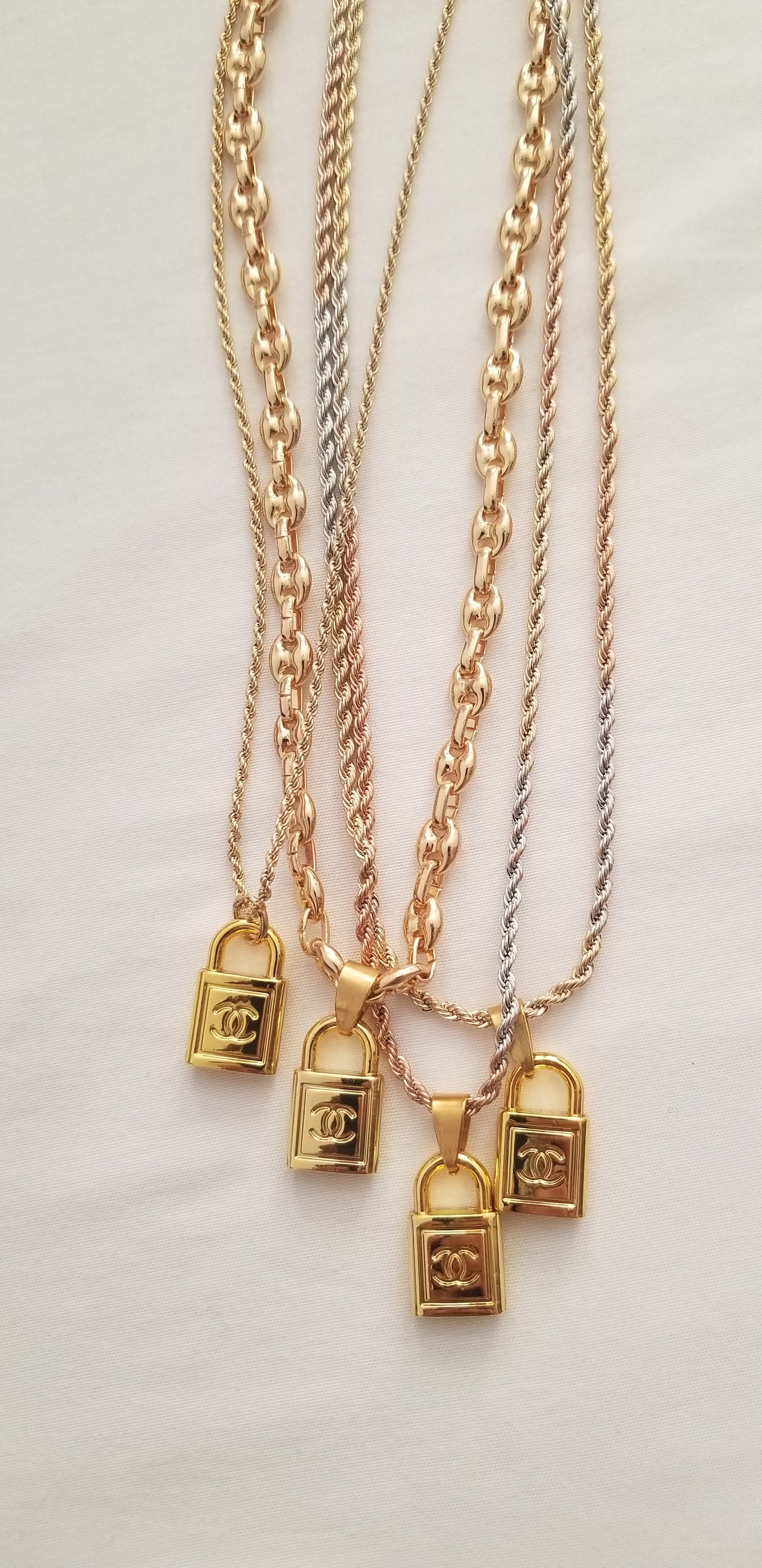 Chanel Small Lock Necklace Repurposed