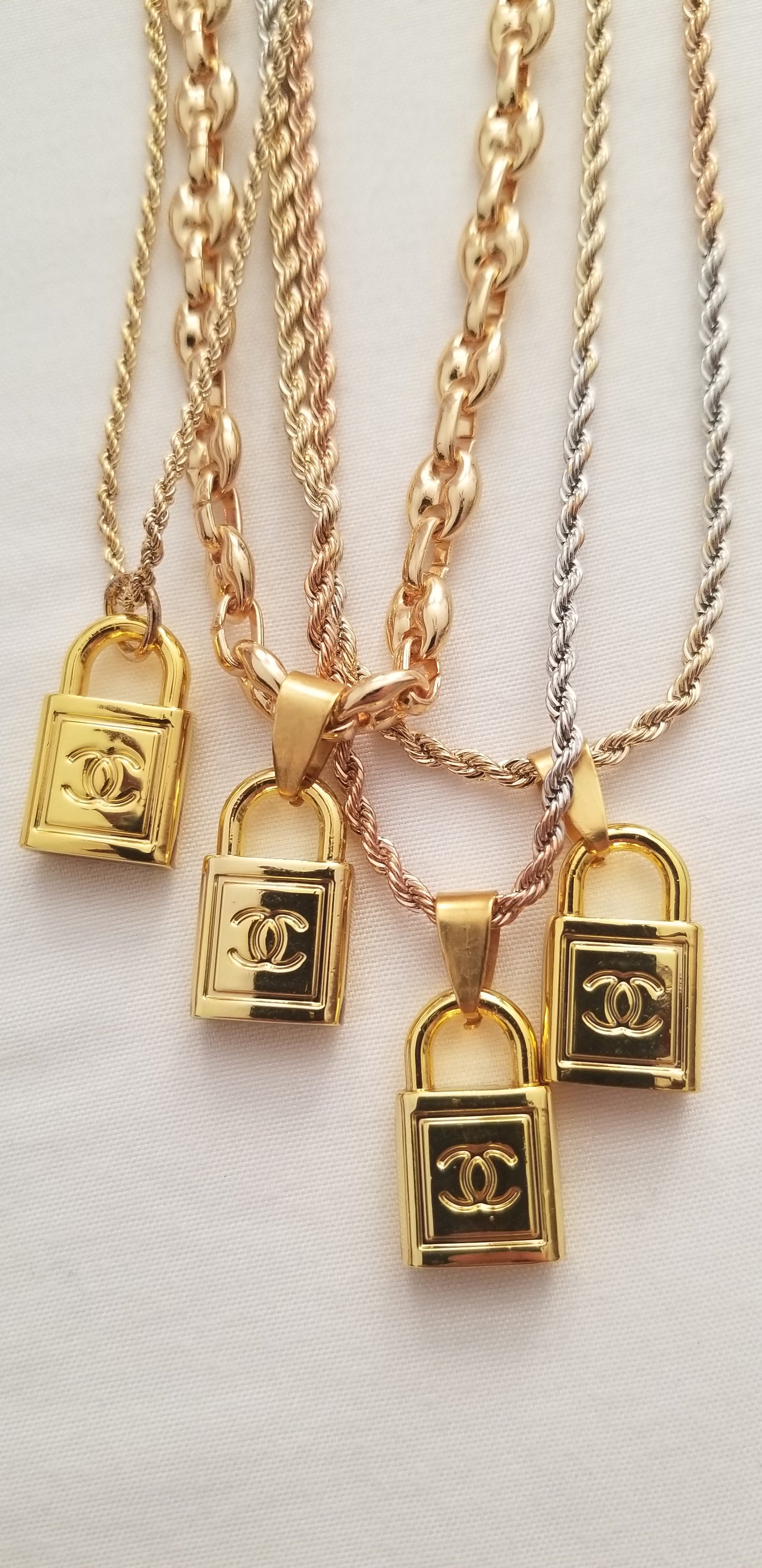 Chanel Small Lock Necklace Repurposed