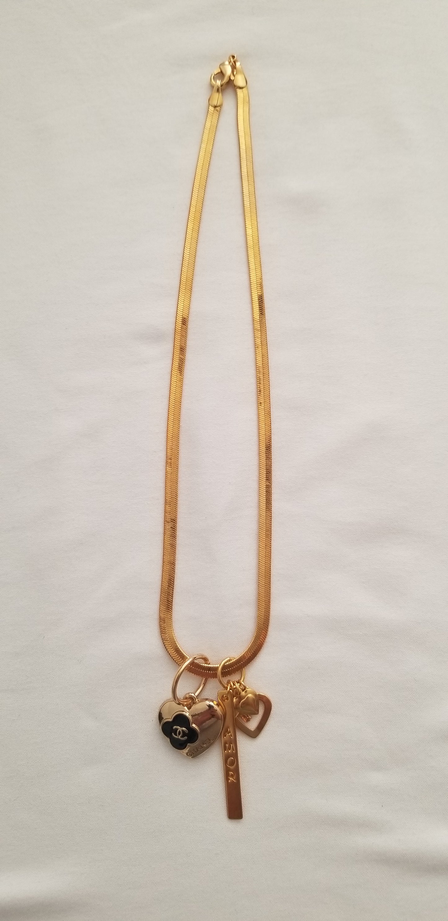 Chanel Gold Heart Necklace Repurposed