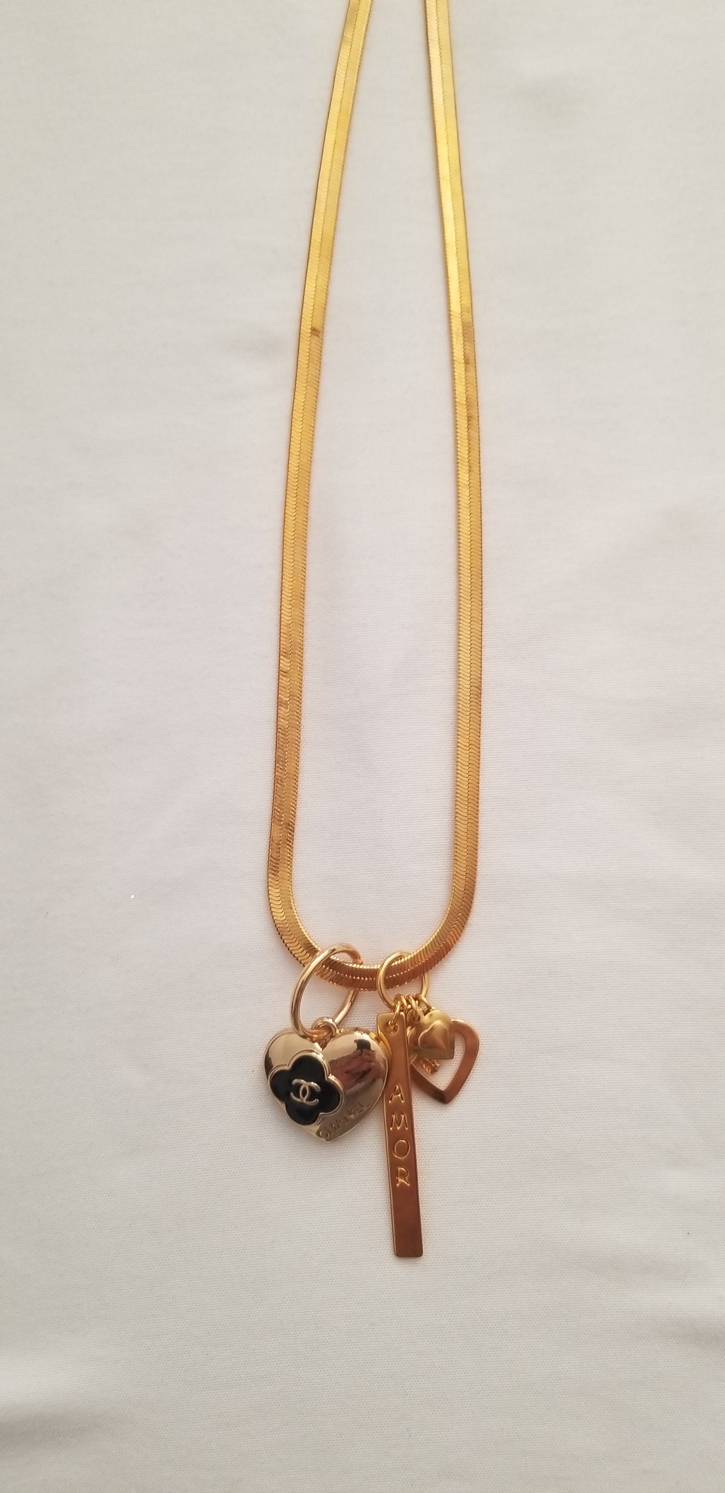 Chanel Gold Heart Necklace Repurposed