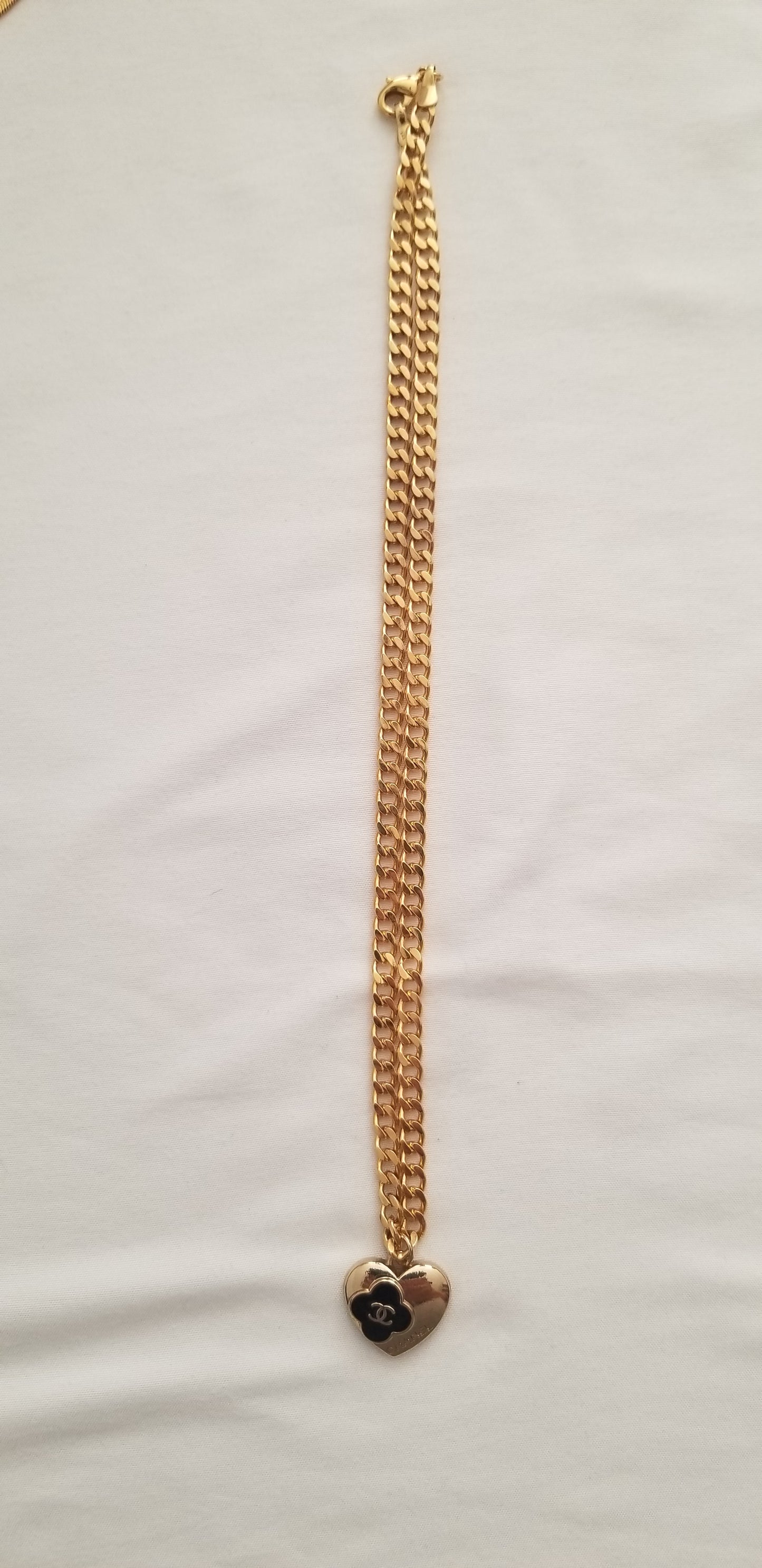 Chanel Gold Heart Necklace Repurposed