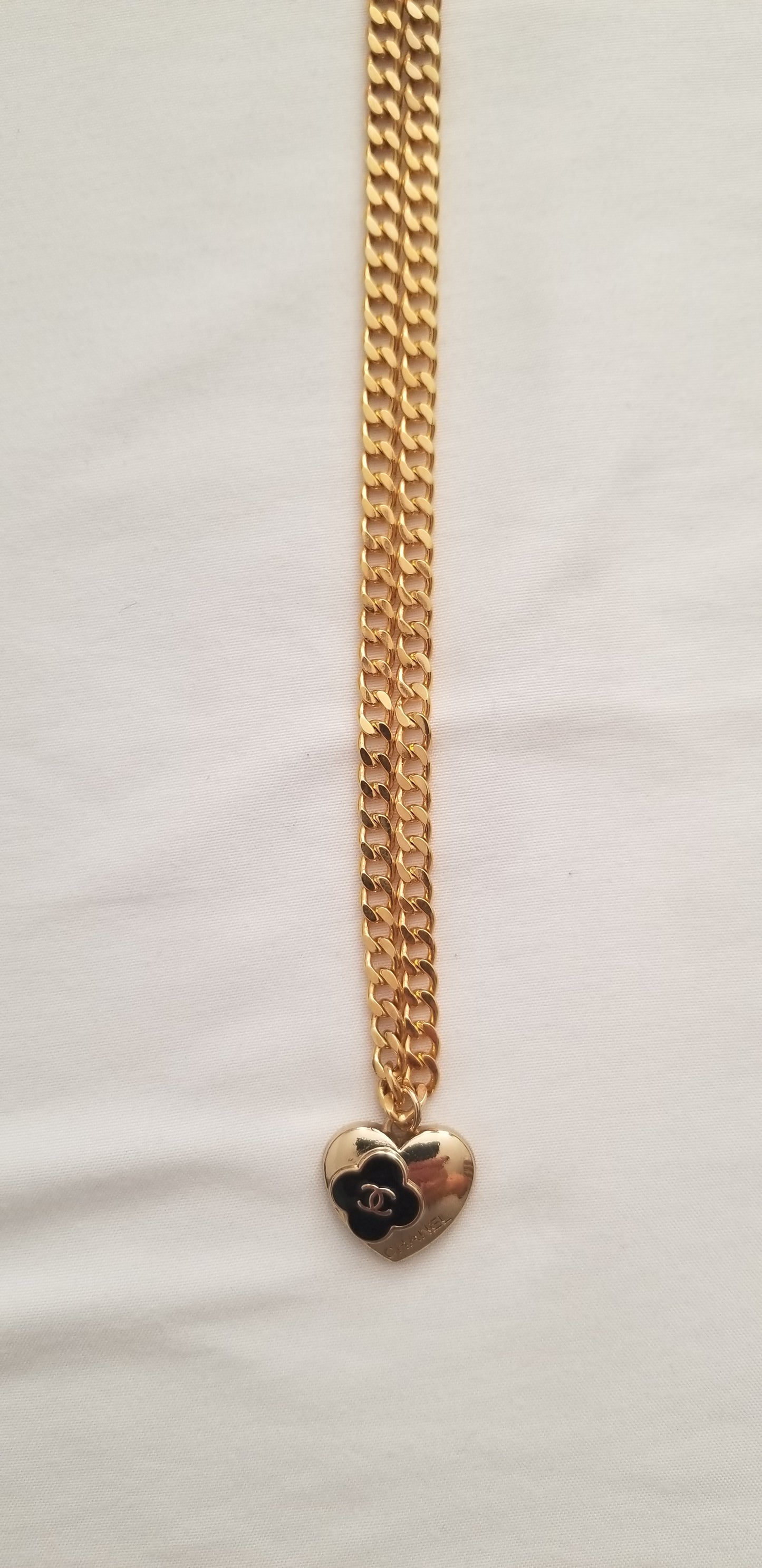 Chanel Gold Heart Necklace Repurposed