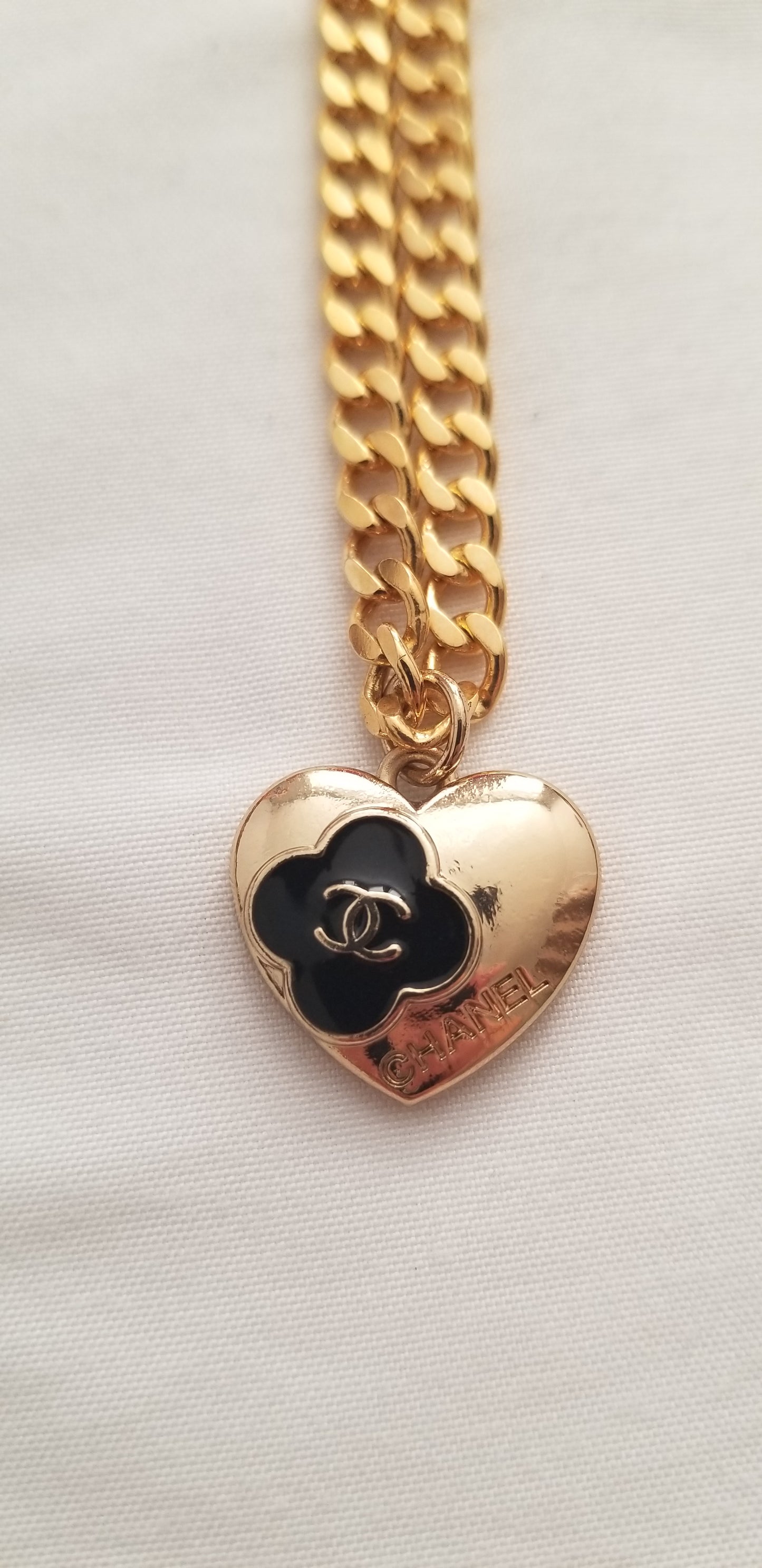 Chanel Gold Heart Necklace Repurposed