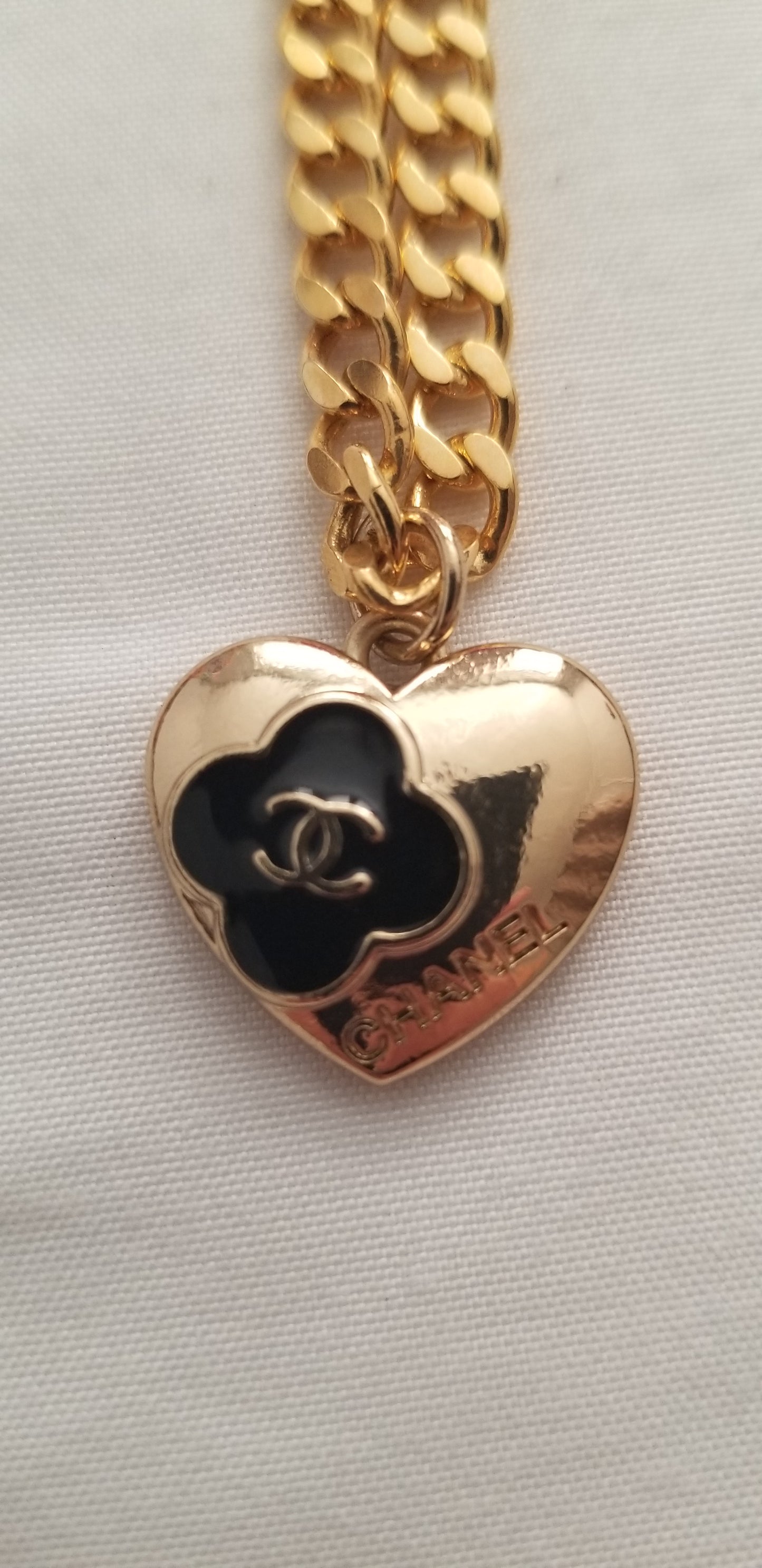 Chanel Gold Heart Necklace Repurposed