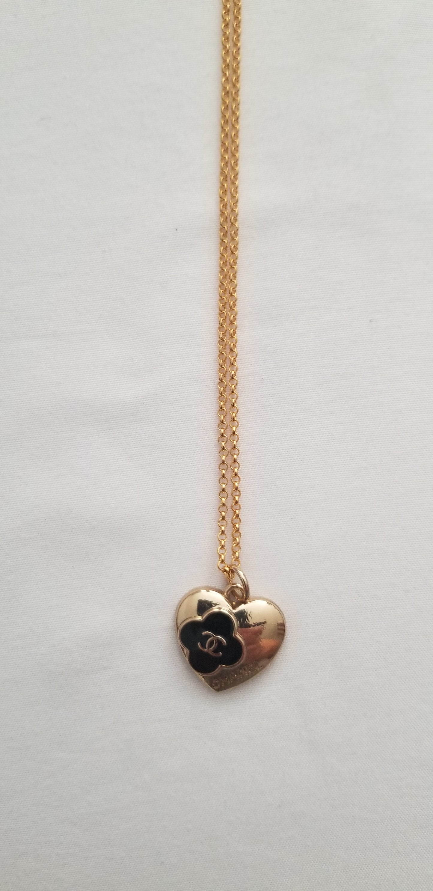 Chanel Gold Heart Necklace Repurposed