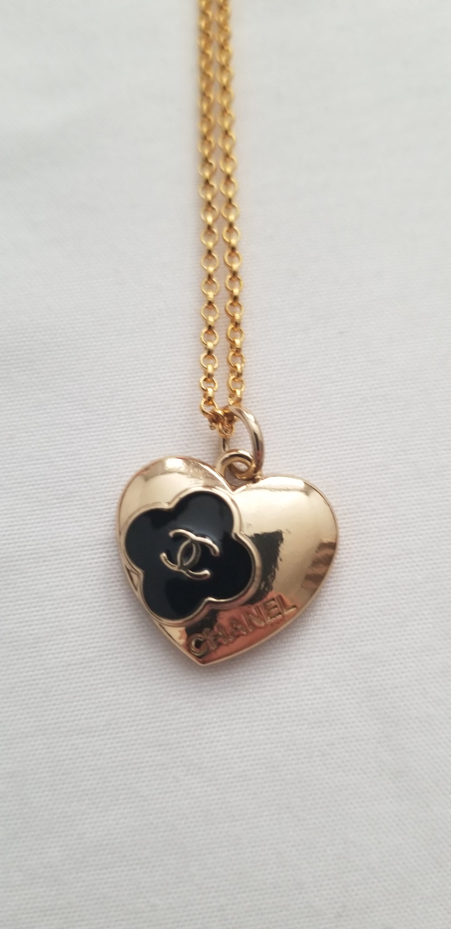 Chanel Gold Heart Necklace Repurposed