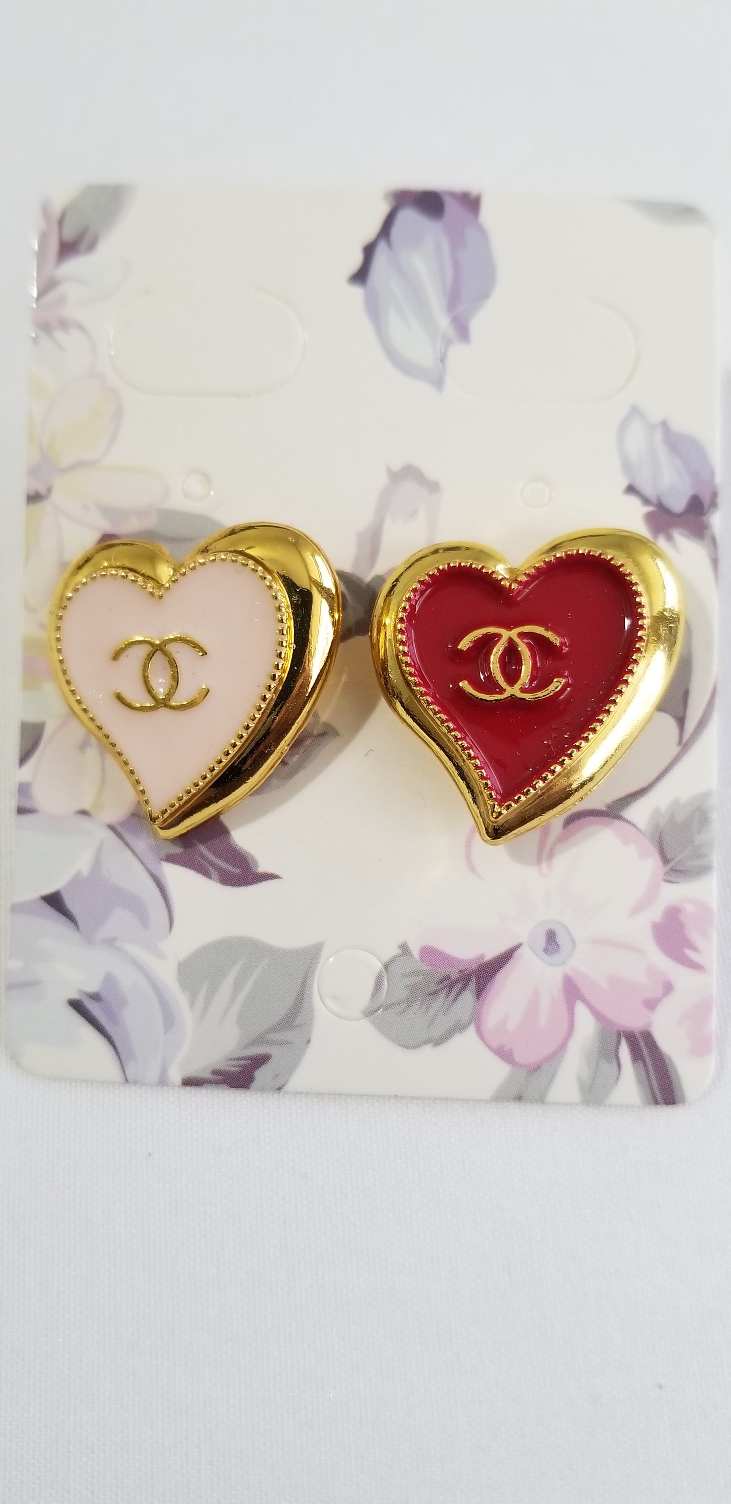 Chanel Pink and Red Earrings Repurposed