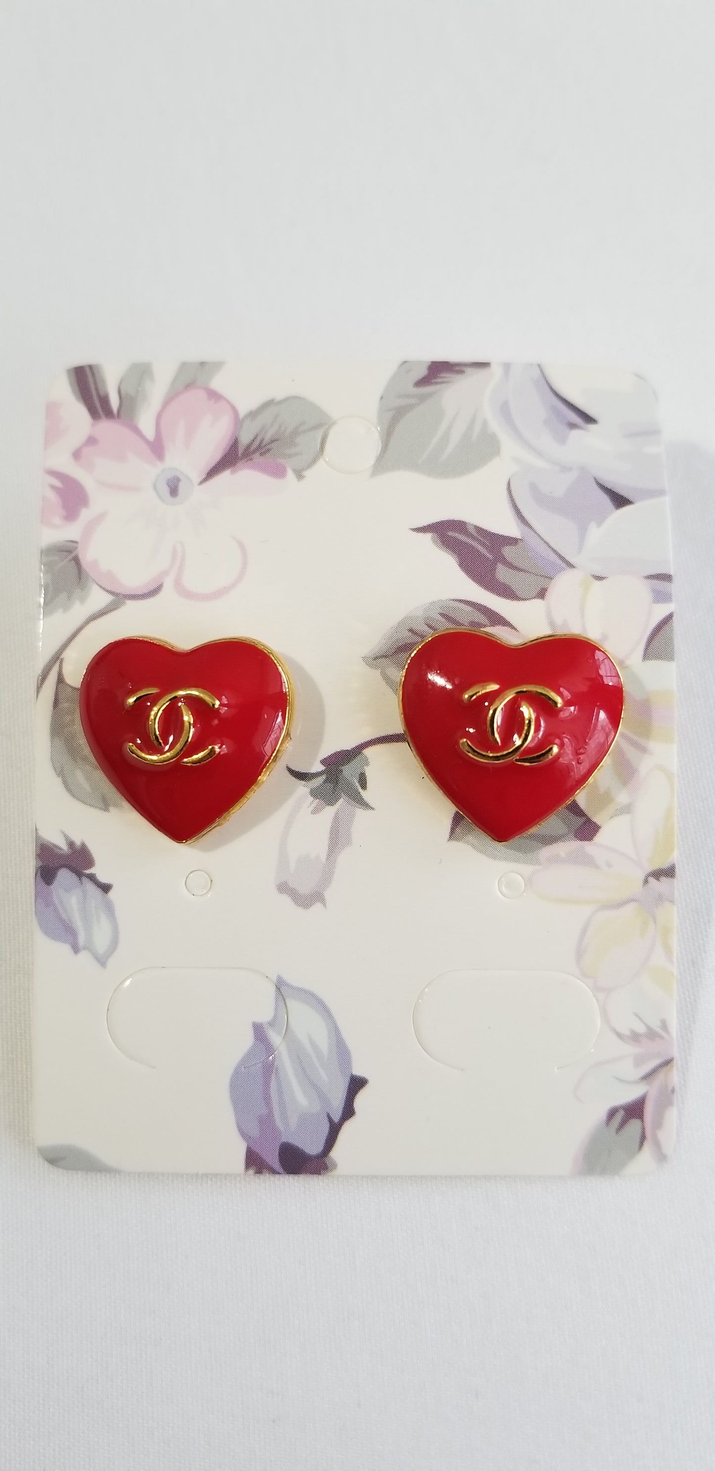 Chanel Red Hearts Earrings Repurposed