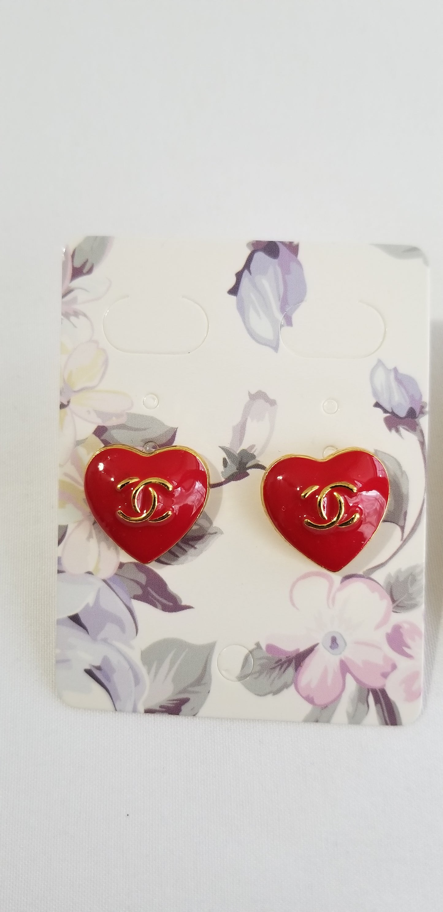 Chanel Red Hearts Earrings Repurposed