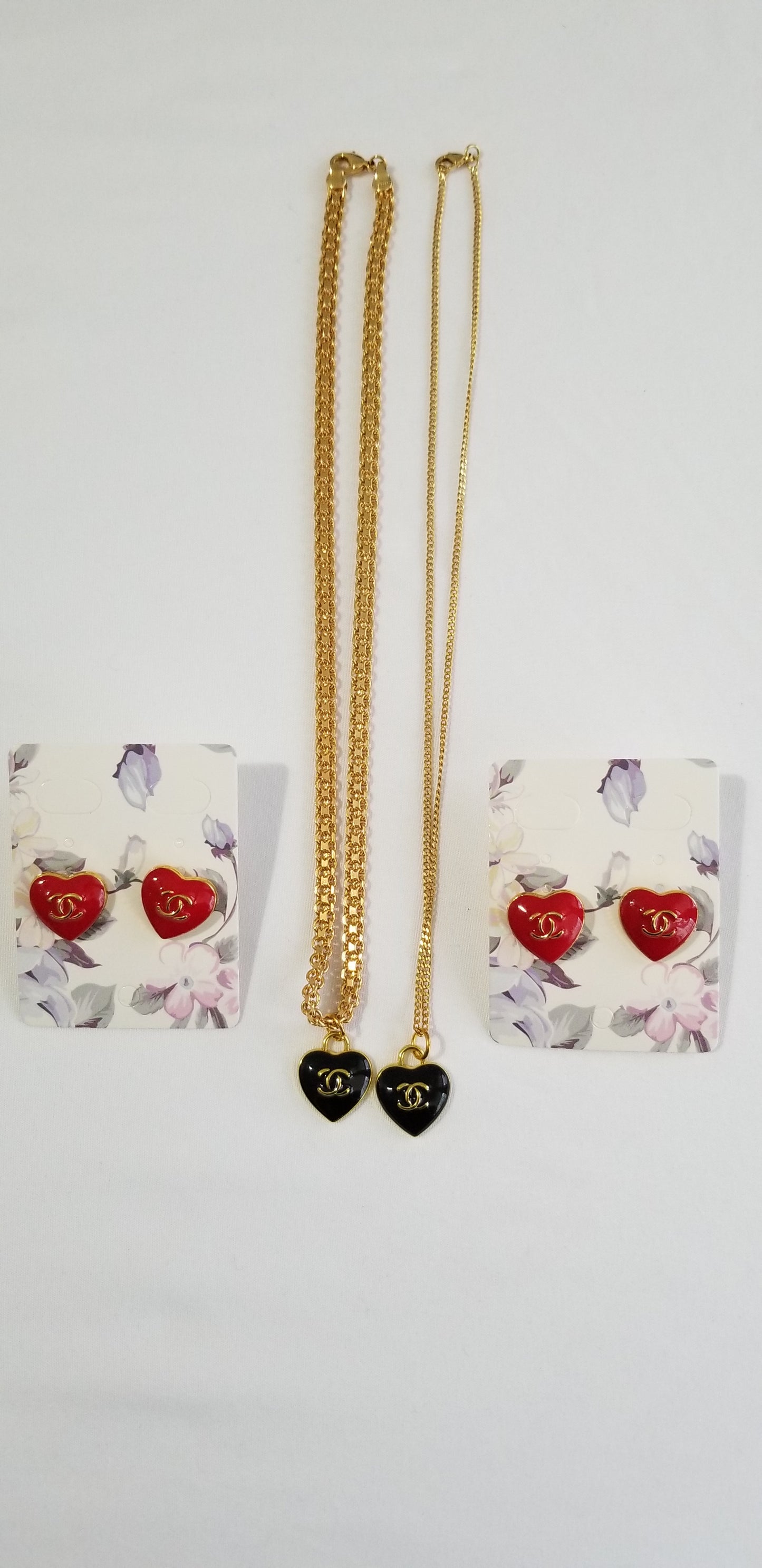 Chanel Red Hearts Earrings Repurposed